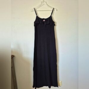 Juicy Couture Y2K Black Terry Cloth Babydoll Maxi Dress, Size M